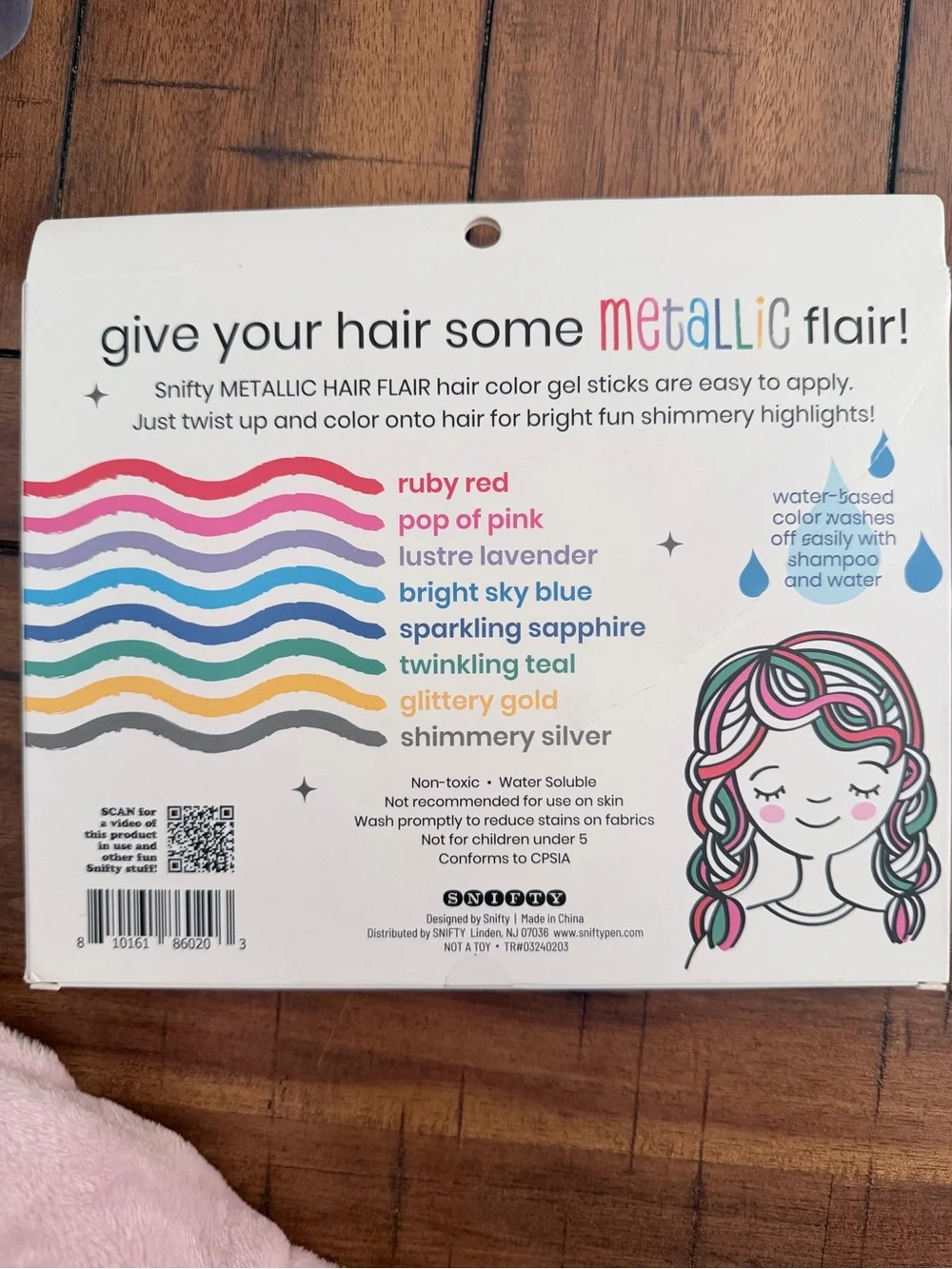 Metallic Hair Flair - 8 Color Gel Sticks (Pastel Rainbow)